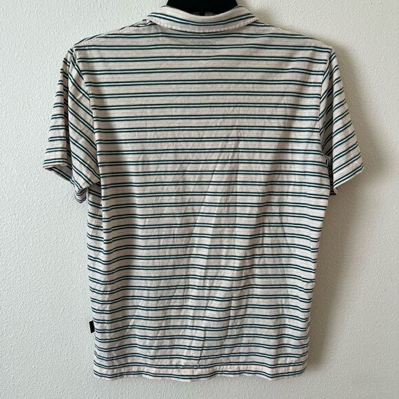 Patagonia Squeaky Polo Shirt Striped 100% Organic Cotton Men's Size M - Picture 2 of 5